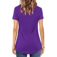 thumbnail image 4 of Hfyihgf Womens Short Sleeve V Neck T Shirts Tops Summer Criss Cross T-Shirts Casual Loose Solid Color Basic Tees Blouse(Purple,XXL), 4 of 7