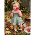 thumbnail image 2 of Baby Solid Color Sleeveless Ruffle Romper Dress with Headband, 2 of 7