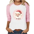 thumbnail image 1 of LckLvx Chandails de Noël pour Femmes Col Rond Manches 3/4 Raglan Hauts Mignons Graphiques Décontractés T-Shirts, 1 of 4