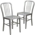 thumbnail image 1 of Commercial Grade 2 Pack Silver Metal Indoor-Outdoor Chair, 1 of 9