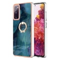 thumbnail image 3 of Mantto For Samsung Galaxy S20 FE Case,Ring Holder Stand Marble Pattern 3 in 1 Rugged Shockproof Hybrid Hard PC Soft Rubber Bumper Drop Protective Girls Women Boy Men Phone Cases,Green, 3 of 6