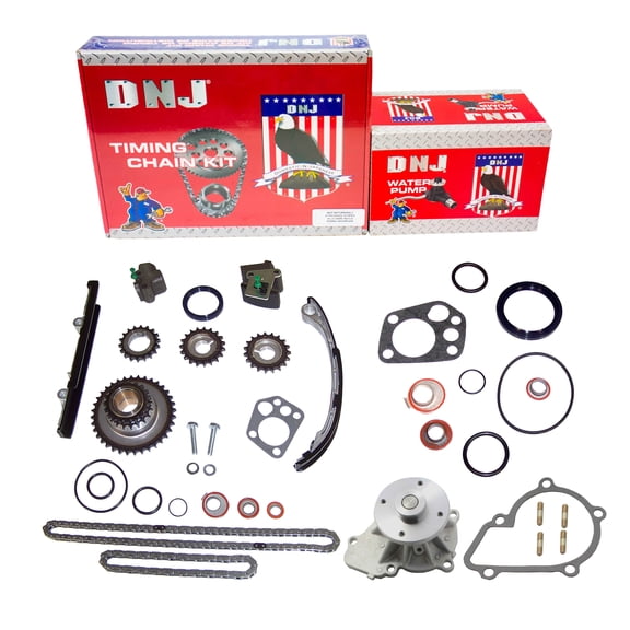 DNJ TK626AWP Timing Chain Kit with Water Pump Fits Cars & Trucks 98-04 Nissan 2.4L L4 DOHC 16V