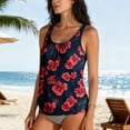 thumbnail image 6 of Xdegoge Womens Tankini Tops Only Scoop Neck Shirred Front Loose Flowy Modest Tummy Control Bathing Suit Swimwear Top Summer Vacation Beach Pool Party, 6 of 8