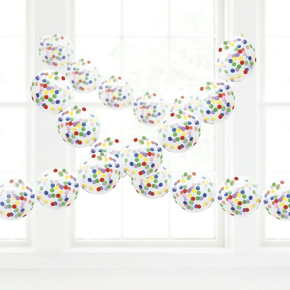 Rainbow Confetti Latex Balloon Garland Kit (15 Pcs) - 1 Pack