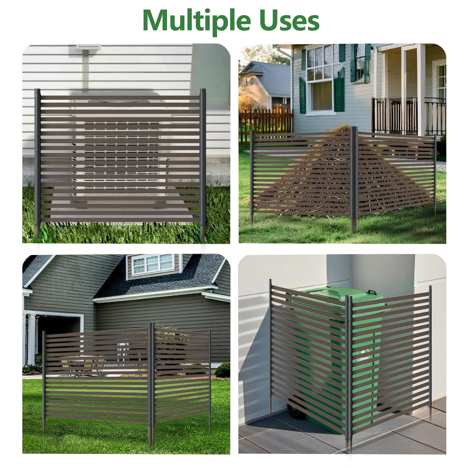Huisuilinss Metal Privacy Screen,Decorative Privacy Screen,3-Panel No Dig Rust-Resistant Animal Barrier,Outdoor Fence Panel For Patio Flower Beds Vegetable Gardens