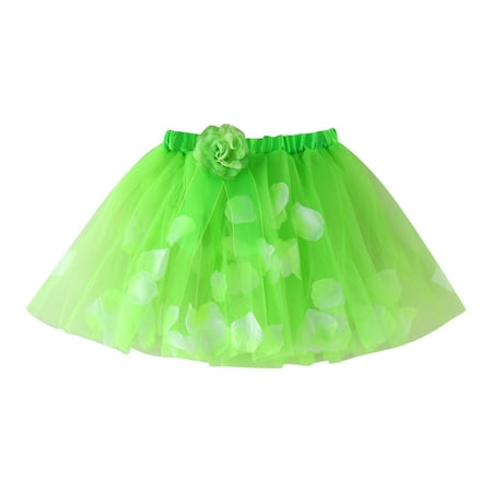 

kpoplk Cute Skirts for Teen Girls Girls Dance Skirt Children s Mesh Short Tutu Skirt Party Dress Pure Fluffy Tutu Skirt Pettiskirt(Green)