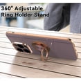 thumbnail image 3 of for iPhone 15 Pro Max Case, iPhone 15 Pro Max Phone Case with 360° Ring Stand Kickstand Slim Thin Fit Flexible TPU Golden Bumper Shockproof Non-Slip Women Men Protective Cover, 6.7"- Black, 3 of 7