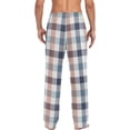 thumbnail image 2 of Blue and Orange Plaid Pajama Pants for Men, Comfortable Mens Lounge Pants with Pockets, Men's Pajama Bottoms, 2 of 7