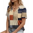 thumbnail image 5 of Craaazy Women's Botanical Print V-Neck Casual Short Sleeve Loose Fit Tunic Top Gifts, 5 of 7