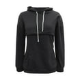 thumbnail image 2 of Aayomet Hoodies For Women Plus Size Women's Hooded Tunic Tops V Neck Casual Swing Pullover Hoodie Long Sweatshirts Red Black, S-XXL, 2 of 4