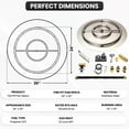 thumbnail image 2 of Dreffco Stainless Steel Fire Pit Burner Pan & Ring Standard Kit with Spark Ignition for Liquid Propane, 30-Inch Pan, 24-Inch Ring, 150,000 BTU Max, 2 of 10