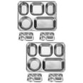 thumbnail image 3 of 6 Pcs Stainless Steel Tray Cafeteria Divided Tray Cafeteria Plate Lunch Holder Divided Cafeteria Tray, 3 of 5