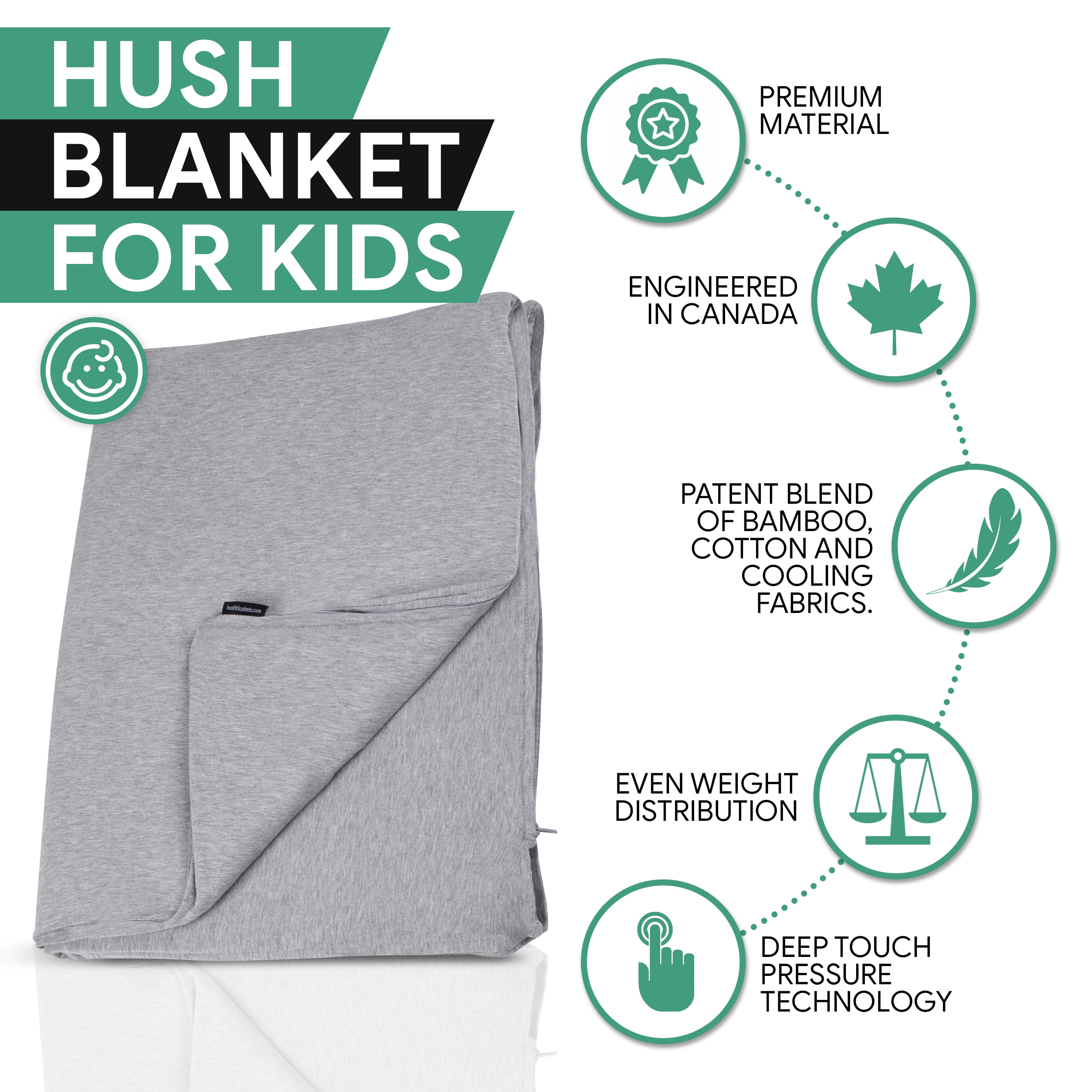 Hush Iced Weighted Blanket 25 lbs King size, Cooling Luxury Soft Bamboo