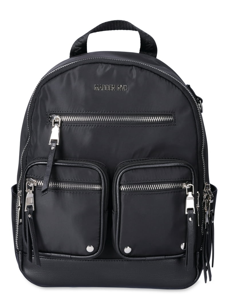 Steve maddens all black backpack Steve Madden Mens Faux Leather Dome Backpack, Black, O/S  main image 3