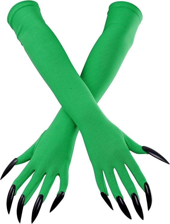 Halloween Claw Gloves with Long Fake Nails for Costume Parties and Stage Performances