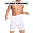 thumbnail image 3 of Men's Tummy Control Shapewear Shorts High Waist Slim Belly Underwear Compression Seamless Boxer Brief Body Shaper, 3 of 6