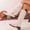 White, variant on Women Knee High Slouch Boots Winter Solid Color Round Toe Side Zipper Chunky Heel Buckled Decor Mid-calf Boots for Out Going White 37