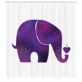 thumbnail image 3 of Ambesonne Animal Shower Curtain, Hearts, 69"Wx84"L, Fuchsia and Purple, 3 of 5