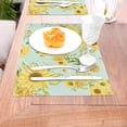 thumbnail image 5 of XMXT Woven Placemats Set of 4, Warm Sunflower Print Stain Resistant Table Runner Anti-Skid Place Mats for Dining Table, 12 x 18 inches, 5 of 6