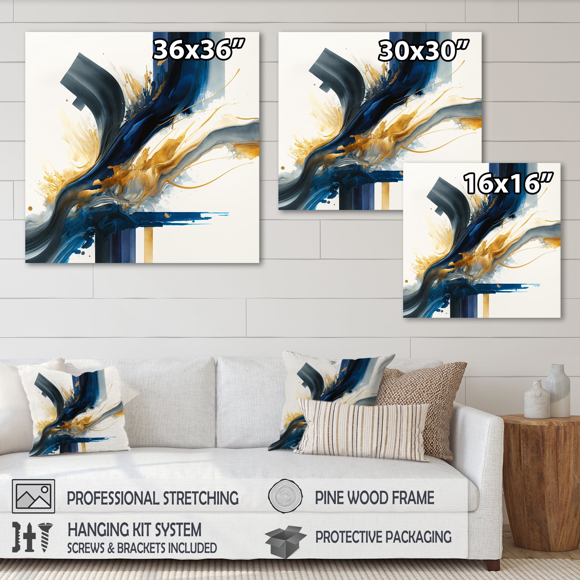 Designart Stylish Spiral Abstract I Canvas Wall Art