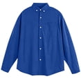 thumbnail image 5 of Men's Long Sleeve Tee Shirts Summer Collar Thin Style Solid Color Button Shirt with Pocket Casual Stylish Loose Lightweight Work Shirt, 5 of 7
