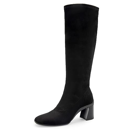 Aerosoles Women's CENTOLA Knee High Boot, Black Faux Suede, 12