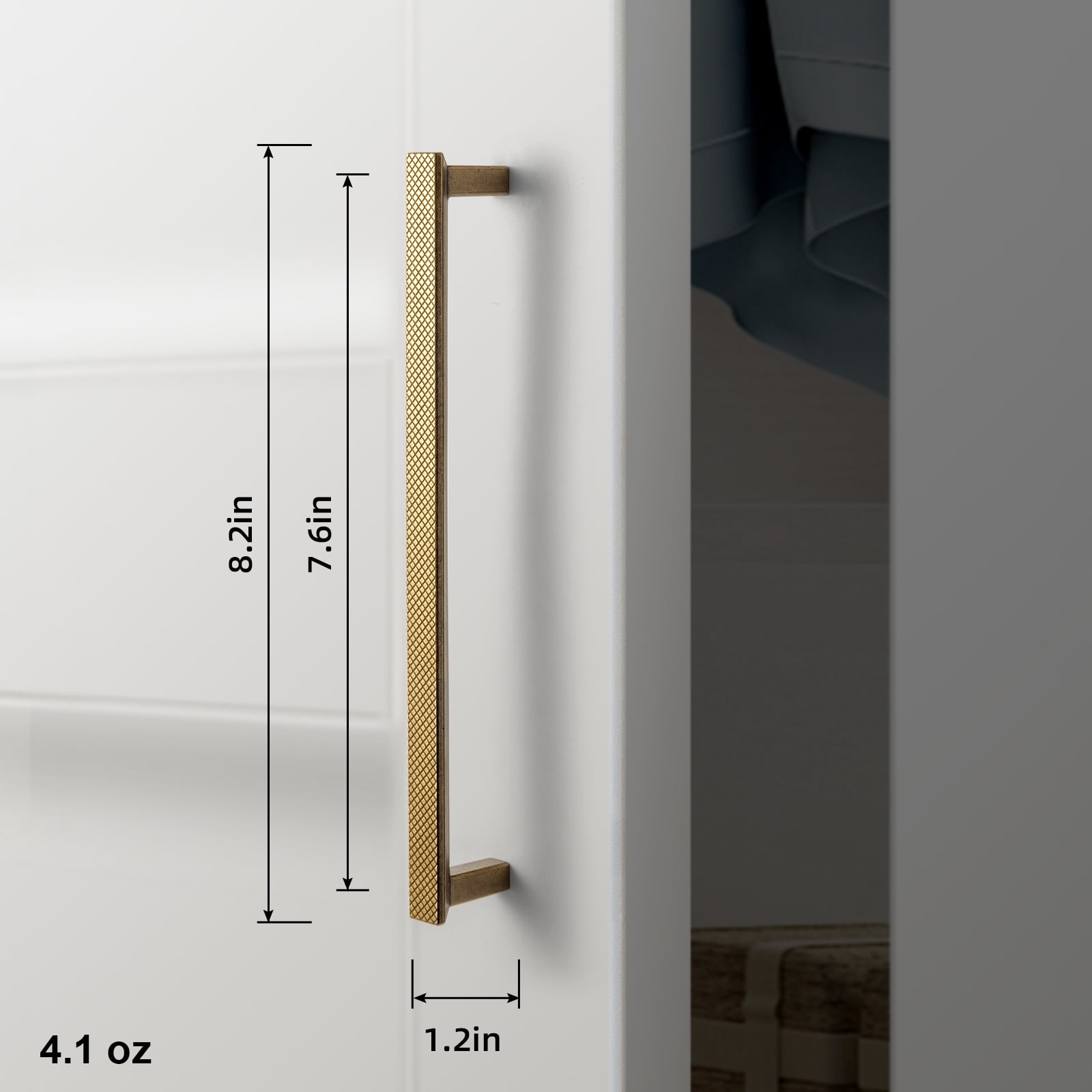 Goo-Ki 12 Pack Antique Brass Cabinet Handles of 7.6''(192mm) Hole Center, Zinc Alloy Cabinet Pulls for Drawer,Dresser,Cupboard Wardrobe