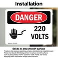 thumbnail image 3 of (2 Pack) 220 Volts OSHA Danger Sign 5 Inch X 3.5 Inch Vinyl Label Decal Sticker Weather Resistant, UV Protected for Workplace, Business, and Construction Site, Made in the USA, 3 of 7