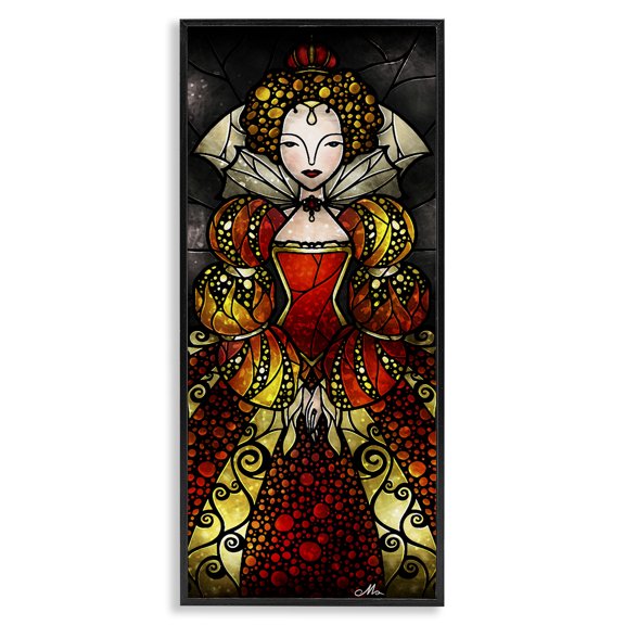 Stupell Industries Traditional Royal Elizabeth I Portrait Black Framed Giclee Art, 10 x 24, by Mandie Manzano
