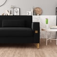 thumbnail image 5 of New Luxury Velvet Sofa for Living Room with Gold Accents - Modern 3-Seat Couch with Plush Cushions, Perfect for Living Room and Office Decor, 5 of 9