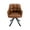 Brown, variant on Guyou Modern Swivel Office Chair No Wheels, PU Leather Upholstered Desk Chair Armchair with Black Metal Legs for Living Room Bedroom Home Office, Brown