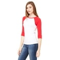 thumbnail image 4 of Bella + Canvas Ladies' Baby Rib 3/4-Sleeve Contrast Raglan T-Shirt - B2000, 4 of 4