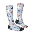 thumbnail image 3 of Vsdgher Cute Chameleons On Blue Print Thigh High Socks Extra Long Stretchy Sock Women Over Knee High Opaque Stocking Daily Wear, 3 of 5