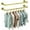 Gold(38.4"), variant on Industrial Pipe Clothes Rack Wall Mounted Set of 2, 38.4 inches Heavy Duty Iron Pipe Clothing Garment Rail, Multi-Purpose Clothing Hanging Rod for Laundry Room and Closet Storage, Silver Gray