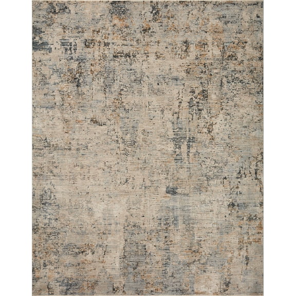 Loloi Axel Collection AXE-03 Beige / Sky, Abstract Area Rug 18" x 18" Sample Swatch