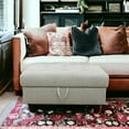 thumbnail image 6 of JESTOP Ottoman with Storage, Fabric Ottoman Foot Rest Stool, Rectangle Upholstered Footstool, Storage Bench, 34", 6 of 8