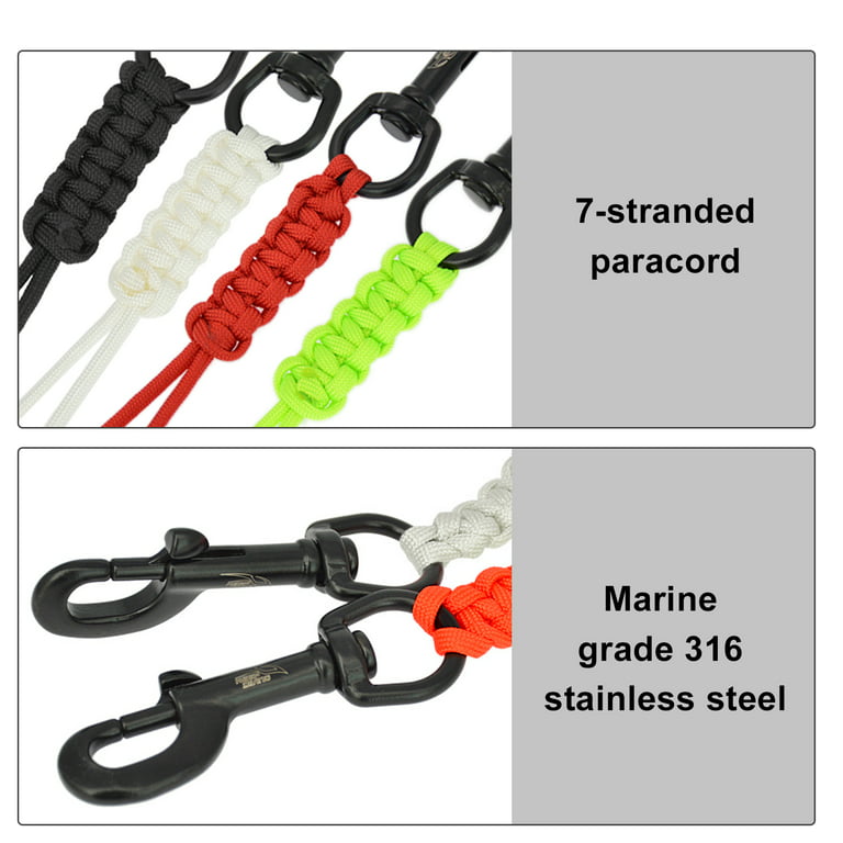Andoer Diving Swival Bolt Snap Hook Marine Grade 316 Stainless Steel Snap  Hook Clip with Braided Rope Lanyard -lost Safety Rope for Diving BCD  Equipment 