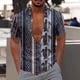 thumbnail image 2 of Camisas De Vestir Para Hombre Camisa de manga corta creativa holgada informal con estampado Digital 3d de bohemia a la moda de verano (Purple, 7XL), 2 of 4