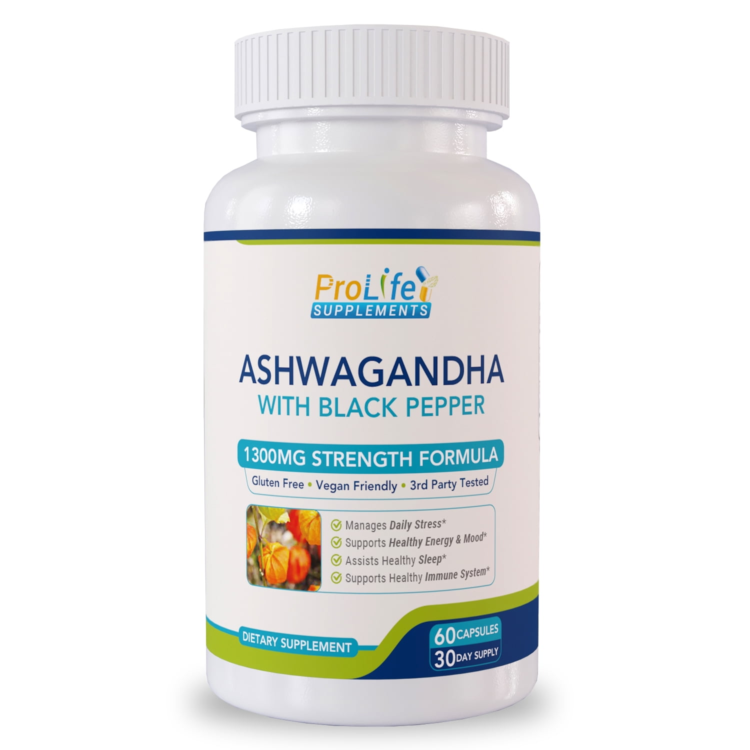 Organic Ashwagandha with Black Pepper for Stress relief, Mood, Anxiety