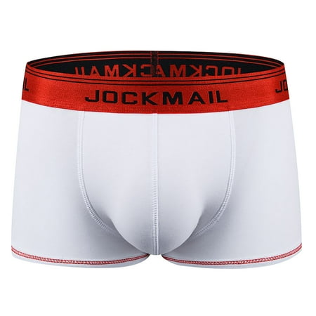 

QWERTYU Pouch Stretch Underwear Male Comfort Trunks Breathable Soft Briefs for Men White M
