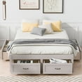 thumbnail image 2 of Aukfa Storage Platform Bed with 6 Drawers, Full Size Captain Bed Frame, Farmhouse Style, Antique White, 2 of 8