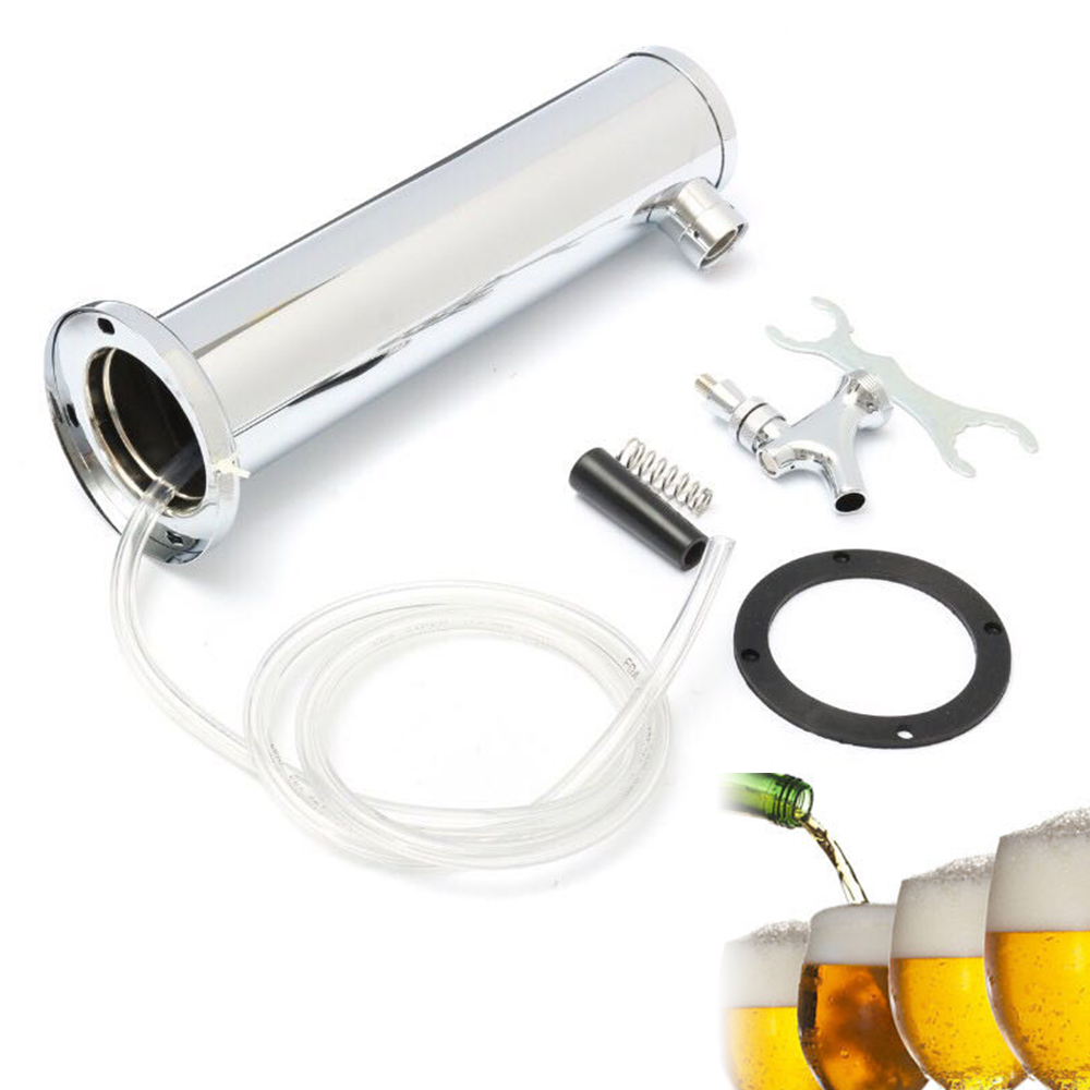 Dwellnix US Home Bar Single Tap Faucet Draft Beer Keg Tap Tower Kegerator Stainless Steel