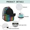 thumbnail image 4 of Rainbow Checkerboard Backpack for School,Cute School Bag,Schoolbag with Adjustable Shoulder Straps & Padded Back,15.3"x11"x7.1".﻿, 4 of 6