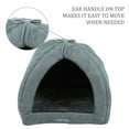 thumbnail image 5 of SUSSEXHOME Pets 16.6 x 16.5 x 16.5 Inches Washable Pet Tent Bed - Cozy Covered Medium Cat Bed and Dog Igloo Bed - Dog Cave Bed and Cat House for Indoor Cats - DARK GRAY, 5 of 9