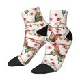 thumbnail image 2 of Bingfone Watercolor Floral With Butterflies Design Patterned Men'S Women'S Casual Cotton Socks, 2 of 9