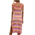 thumbnail image 5 of Gaecuw Swimsuit Women Cover up Dress V Neck Sundresses Sleeveless Ankle Length Long Dresses Shift Vacation Dresses Hollow Acrylic Casual Cute Dresses Going Out Dresses Day Dresses Beach Dresses, 5 of 9
