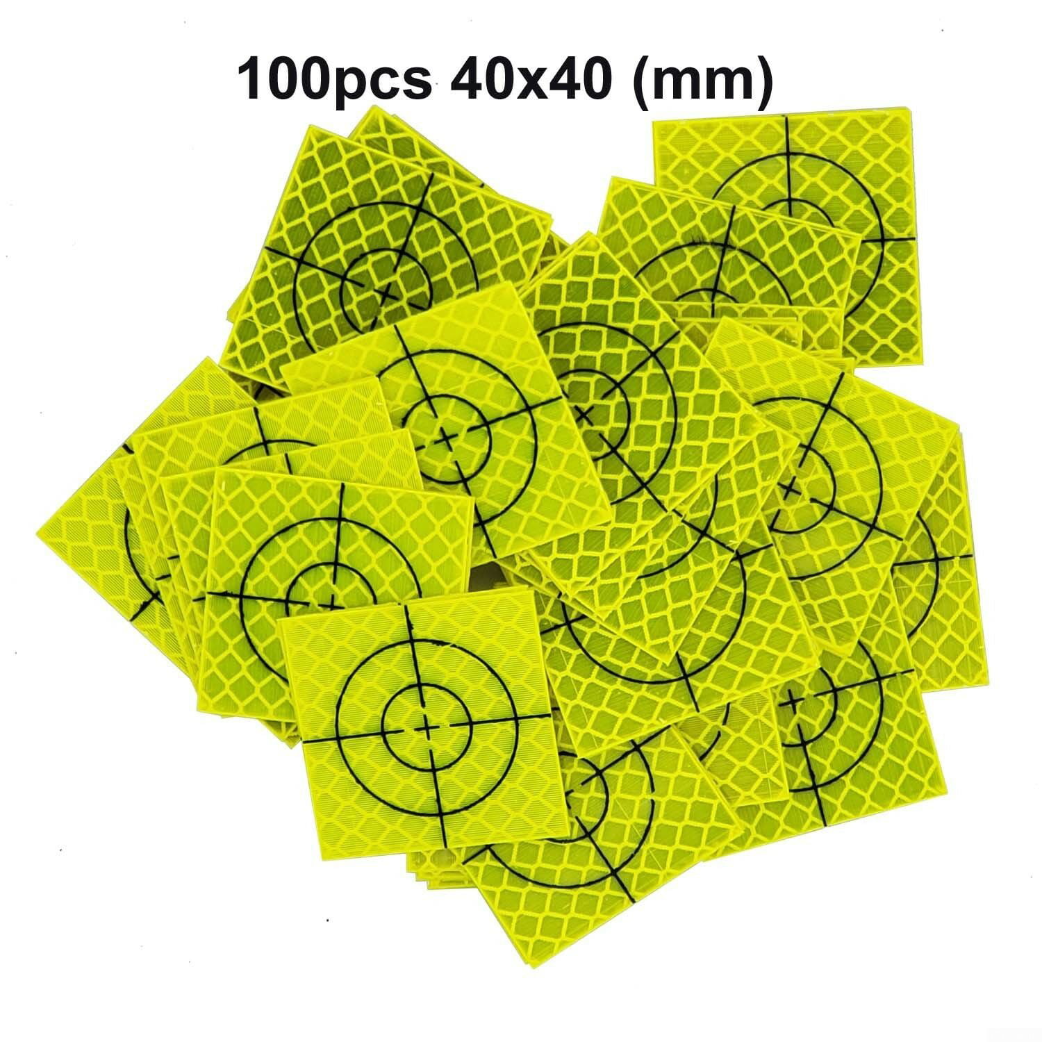 NEW 100PCS YELLOW REFLECTOR SHEET 60X60MM REFLECTIVE TARGET FOR TOTAL STATION 