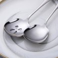 thumbnail image 4 of Meisha Serving Spoons Set, 3 Serving Spoons and 3 Slotted Serving Spoons, Silver Stainless Steel Serving Utensils for Buffet Can Banquet Cooking Kitchen - Mirror Polished, 4 of 8