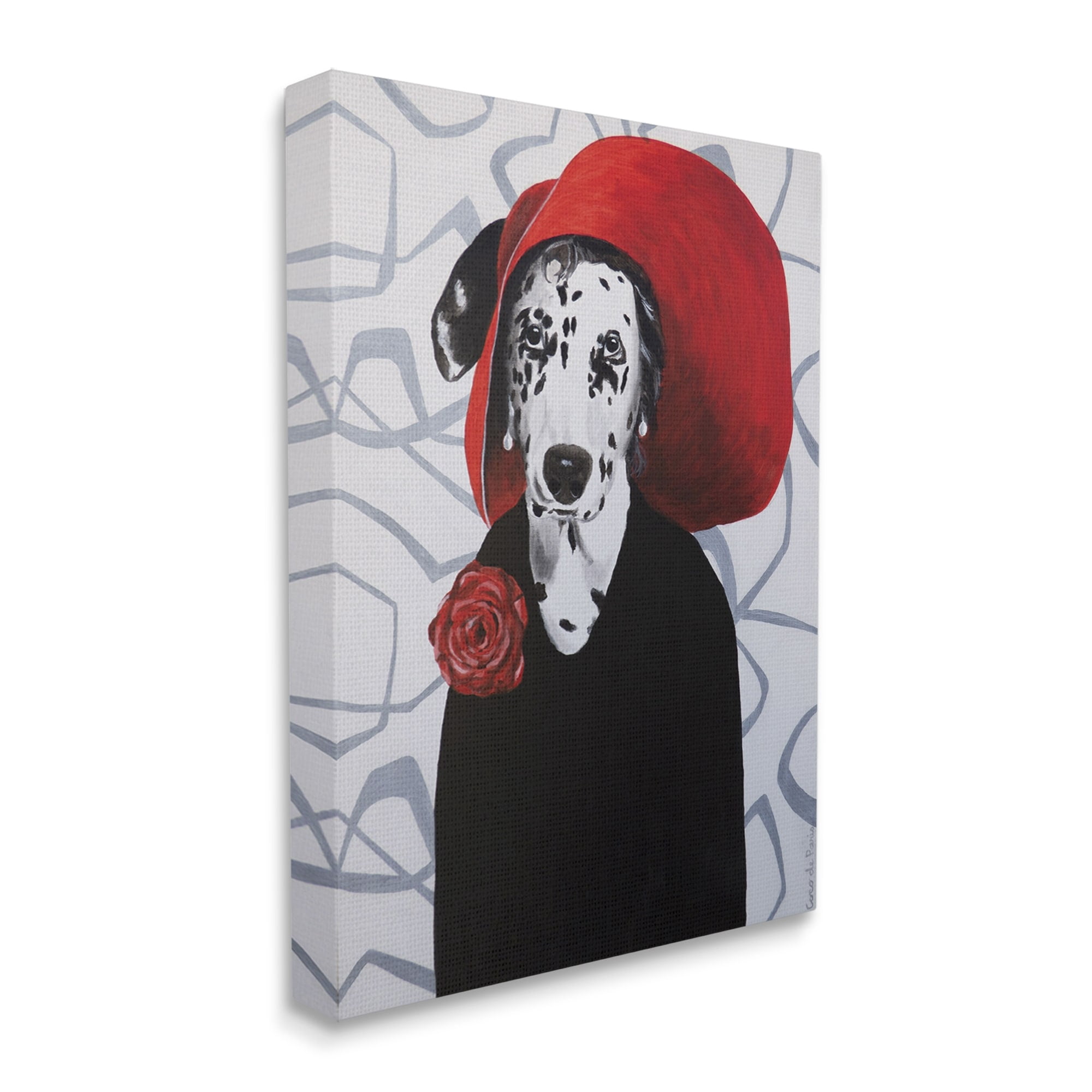 Stupell Industries Vintage Dalmatian Outfit Patterned Animals & Insects Painting Gallery Wrapped Canvas Print Wall Art