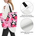 thumbnail image 4 of Bingfone Canvas Tote Bag for Women with Inner Pocket Aesthetic Cute Shopping Tote Bags Reusable Grocery Bags-Panda Heart Valentine Pink, 4 of 9